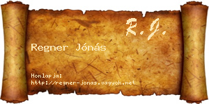 Regner Jónás névjegykártya